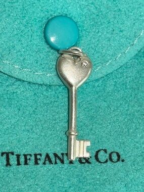 Tiffany & Co. Silver Heart key with diamond pendant